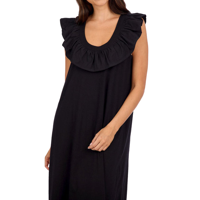 Mud Pie Womens Kim Ruffle Maxi Dress