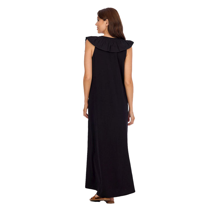Mud Pie Womens Kim Ruffle Maxi Dress