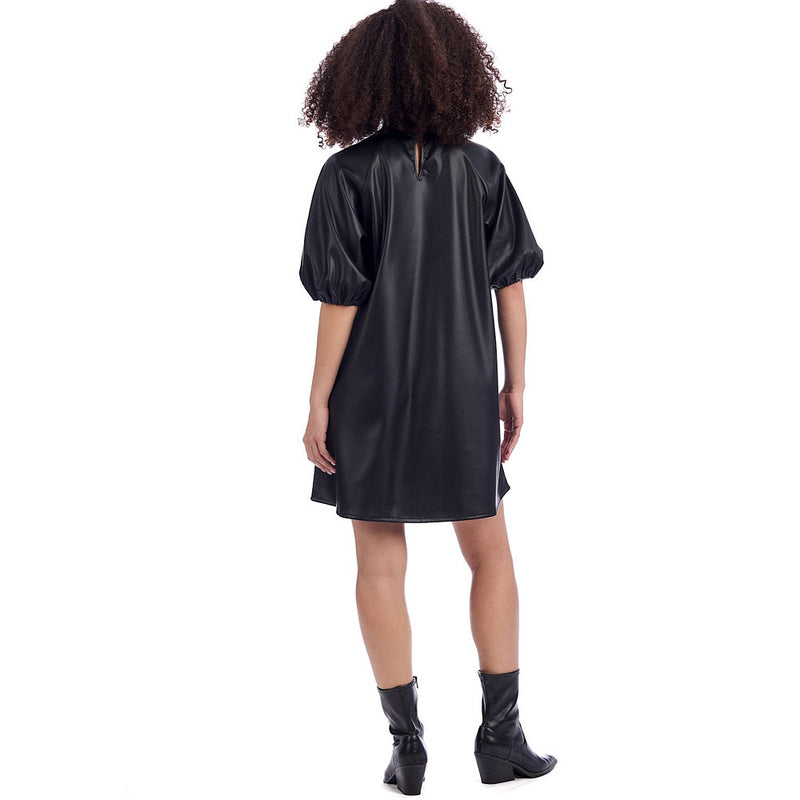 Mud Pie Women's Raine Black Leather Dress