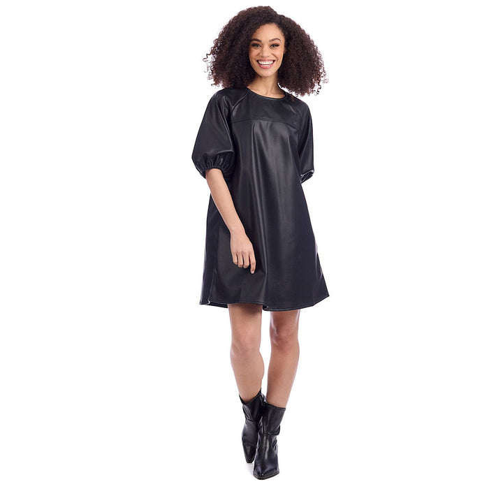 Mud Pie Women's Raine Black Leather Dress