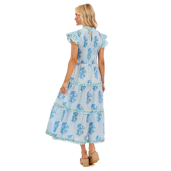 fitted lace wedding dress Mud Pie Women's Perin Smocked Midi Dress