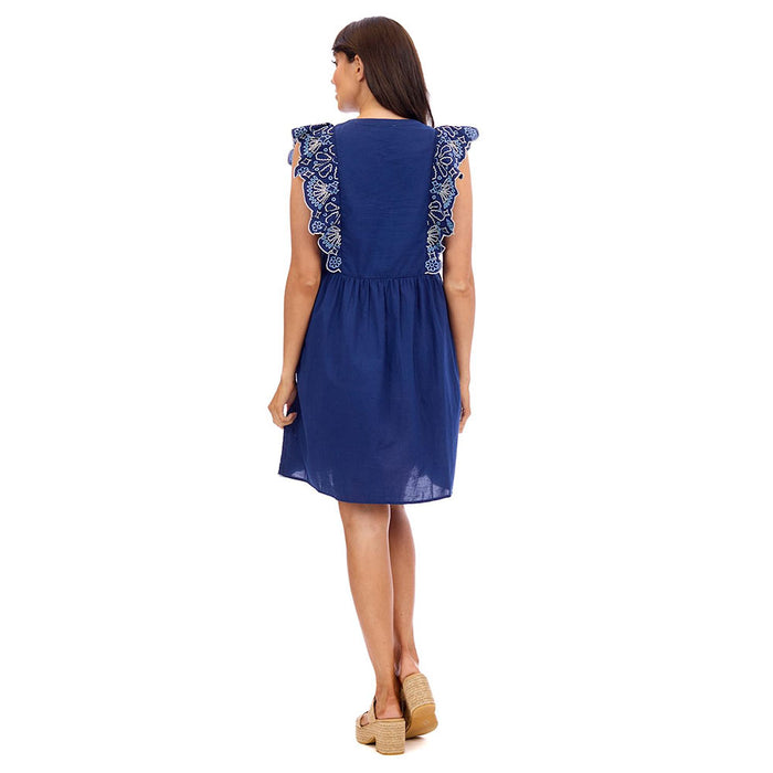 Mud Pie Women's Oakes Embroidered Dress