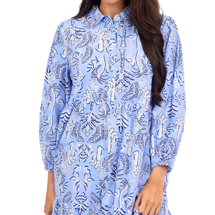 Mud Pie Women's Blue Booker Midi Dress