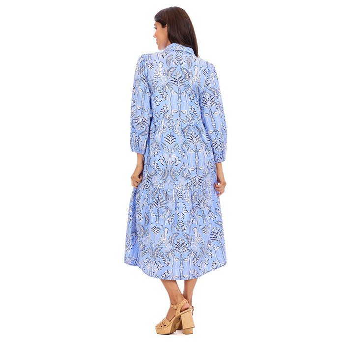 Mud Pie Women's Blue Booker Midi Dress