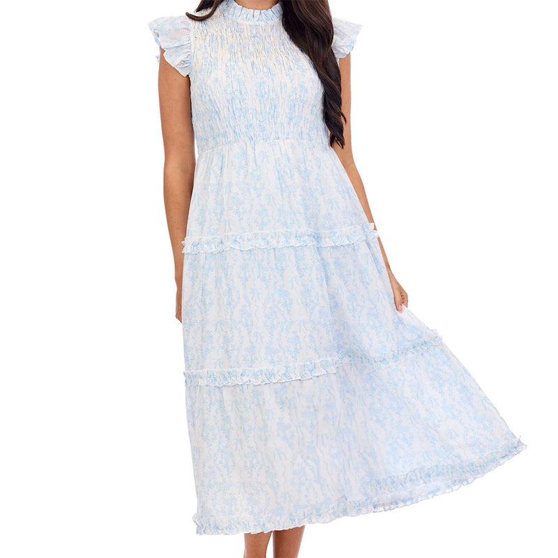 Mud Pie Women's Blue Dorian Midi Dress