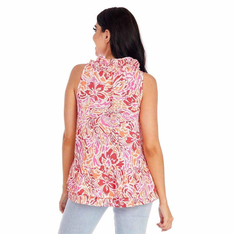 Mud Pie Women's Pink Floral Jeanette Top