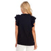 Mud Pie Women's Black Dahlia Ruffle Top