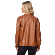 Mud Pie Women's Putnam Tan Leather Top