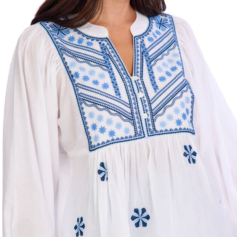 Mud Pie Margeaux White Embellished Top