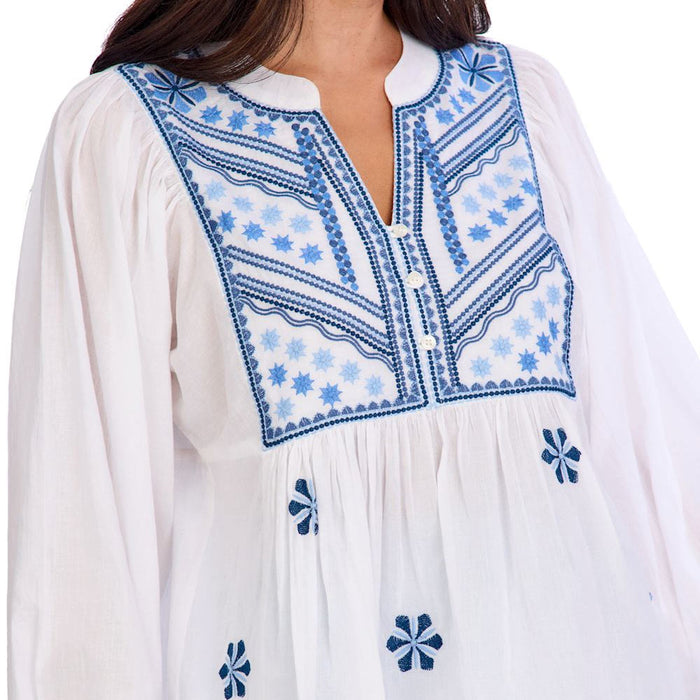Mud Pie Margeaux White Embellished Top