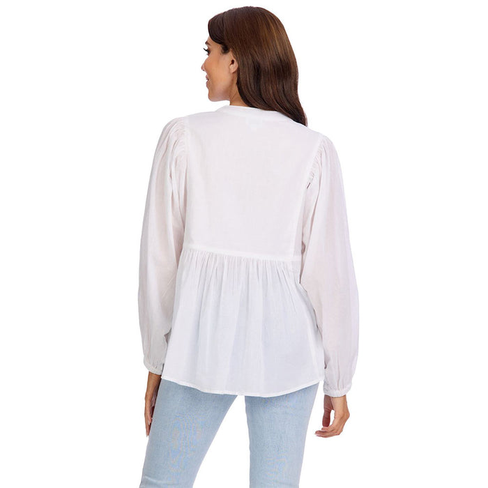 Mud Pie Margeaux White Embellished Top