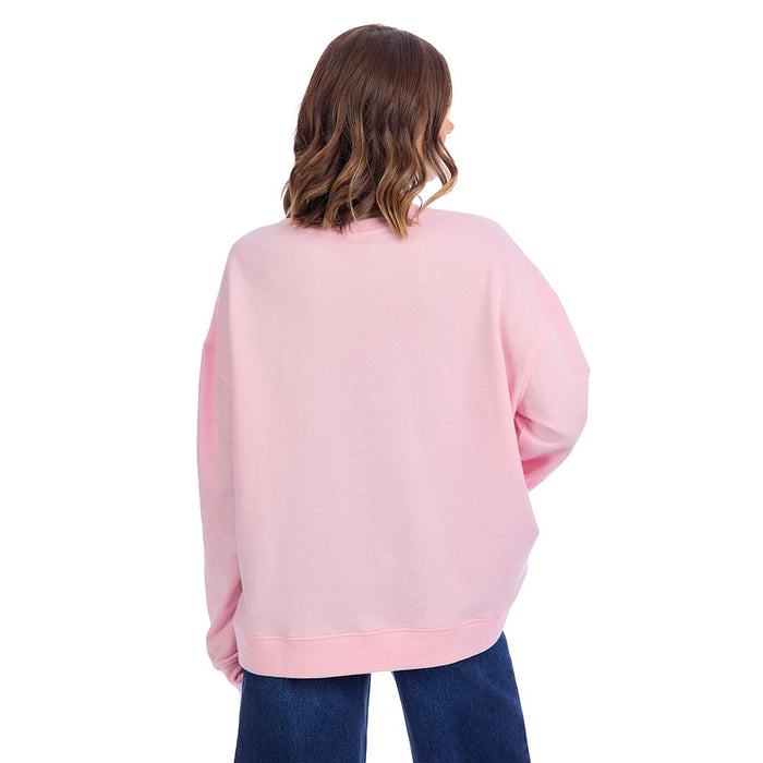 Mud Pie Women's Blush Santa Sparkle Sweatshirt
