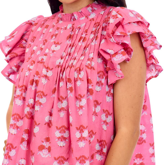 Mud Pie Pink Dolly Flutter Top