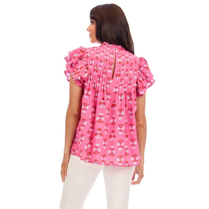 Mud Pie Pink Dolly Flutter Top