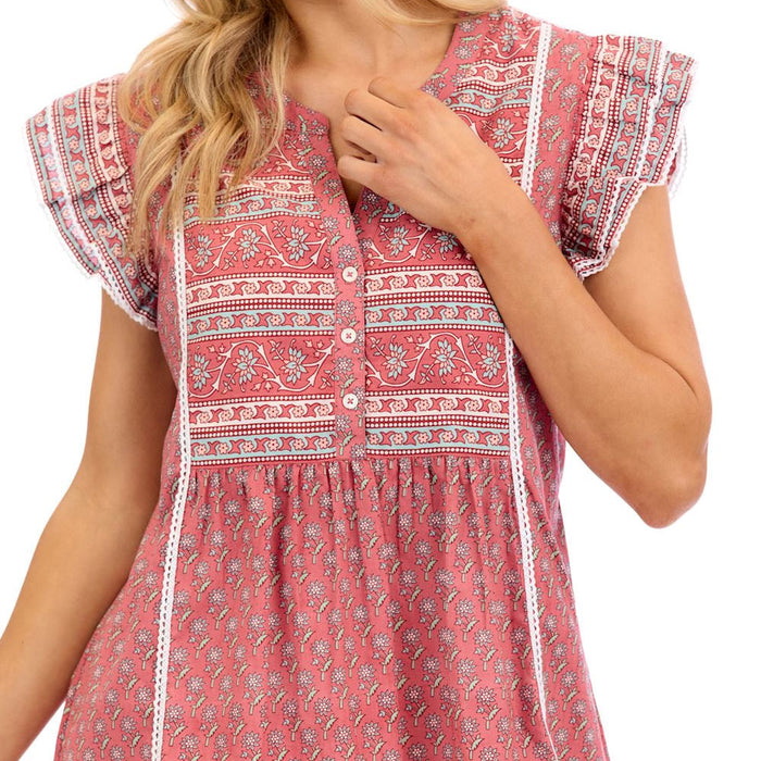 Mud Pie Red Marina Flutter Top