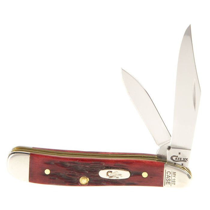 Peach Seed Jigged Old Red Bone Handle Peanut