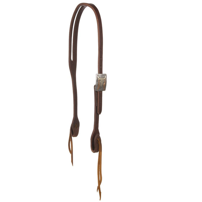 5/8 inch Harness Slit Ear Headstall With Sqaure Native Concho