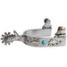 Ladies Silver Feather and Turquoise Dot Spur