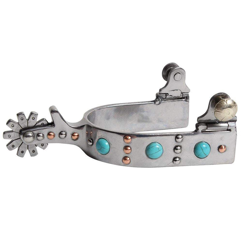 Professionals Choice Professional's Ladies Silver, Copper and Turquoise Dot Spur