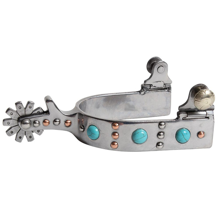 Professional's Ladies Silver, Copper and Turquoise Dot Spur