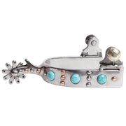 Professional's Youth Silver, Copper and Turquoise Dot Spur