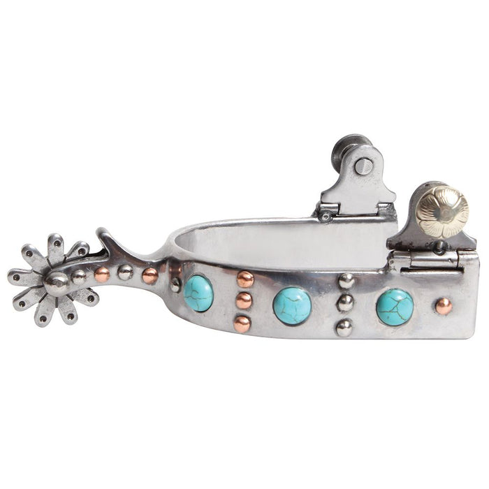Professional's Youth Silver, Copper and Turquoise Dot Spur