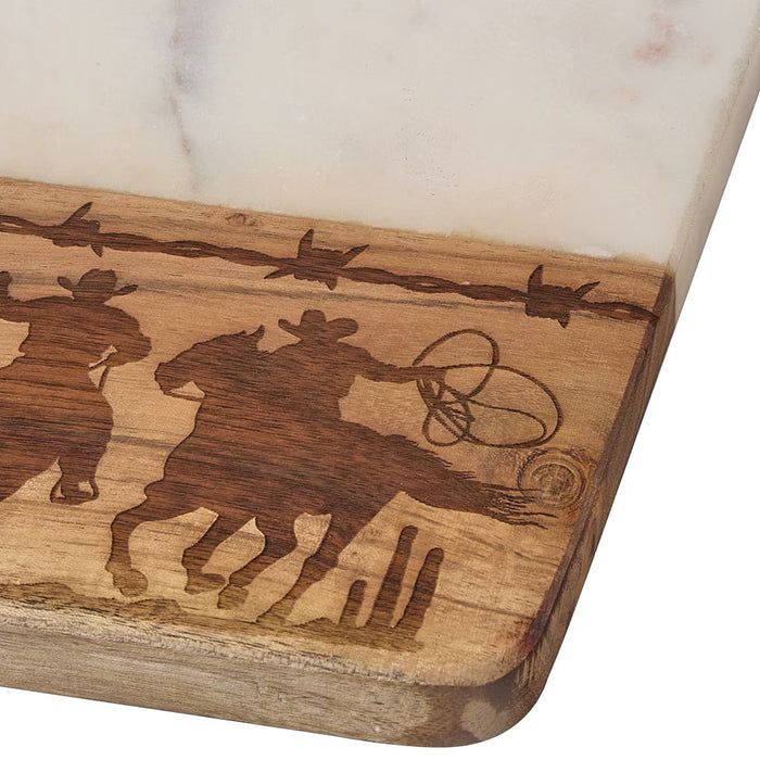 Park Designs Roping Cowboys Mable Cutting Board with Spreader