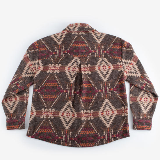 Rock & Roll Denim Dark Brown Aztec Shacket