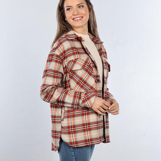 Rock & Roll Denim Rust Fringe Shacket