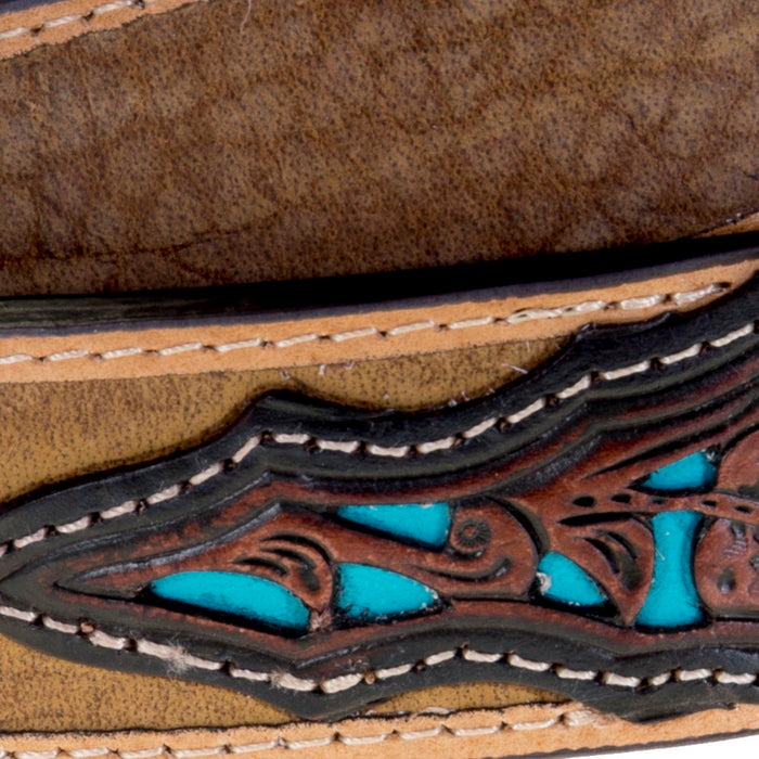 Gem Dandy Accessories Roper Men's Belt with Turquoise Inlay Tabs