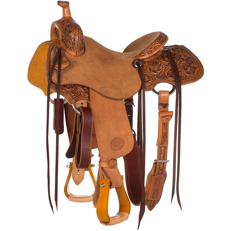 Natural Antique 1/2 Breed Mia Flower Ranch Cutter Saddle