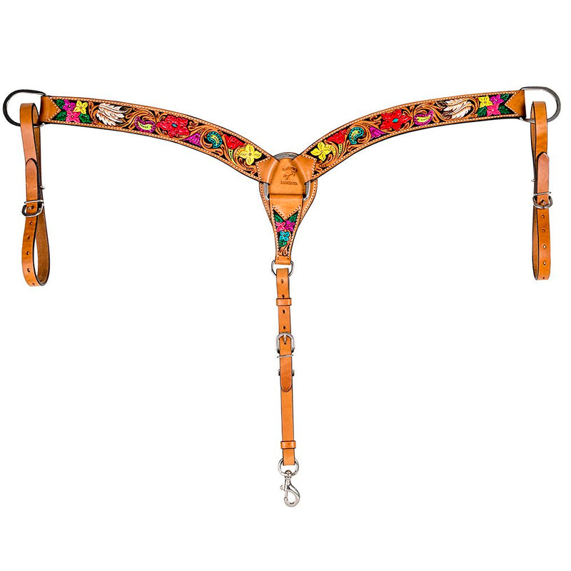 Hand Painted Floral 2 Inch Contoured Breast Collar
