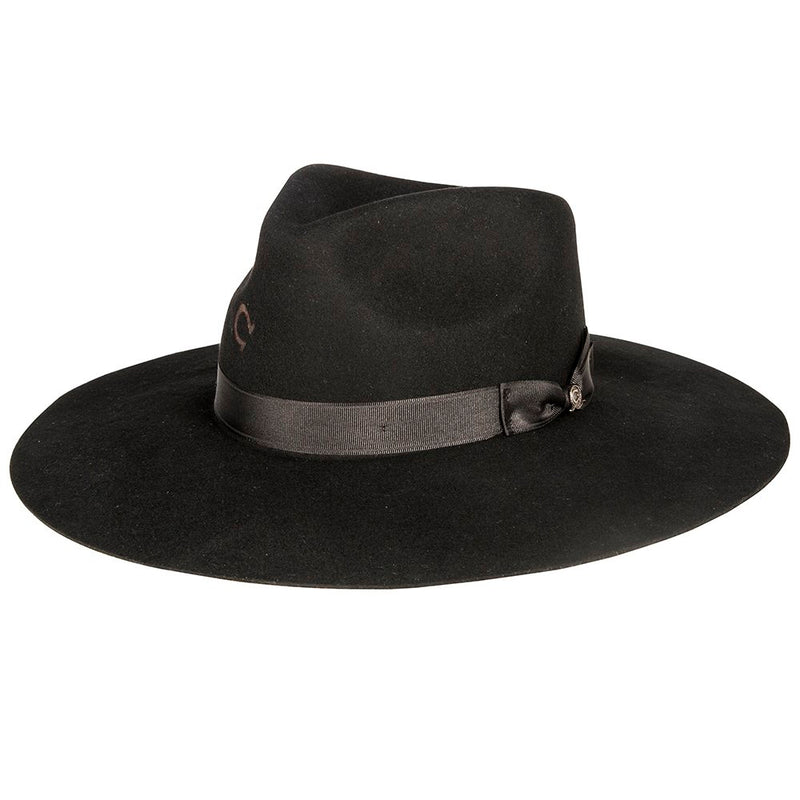 Women's Black Highway Fashion Hat 3 3/4in Brim