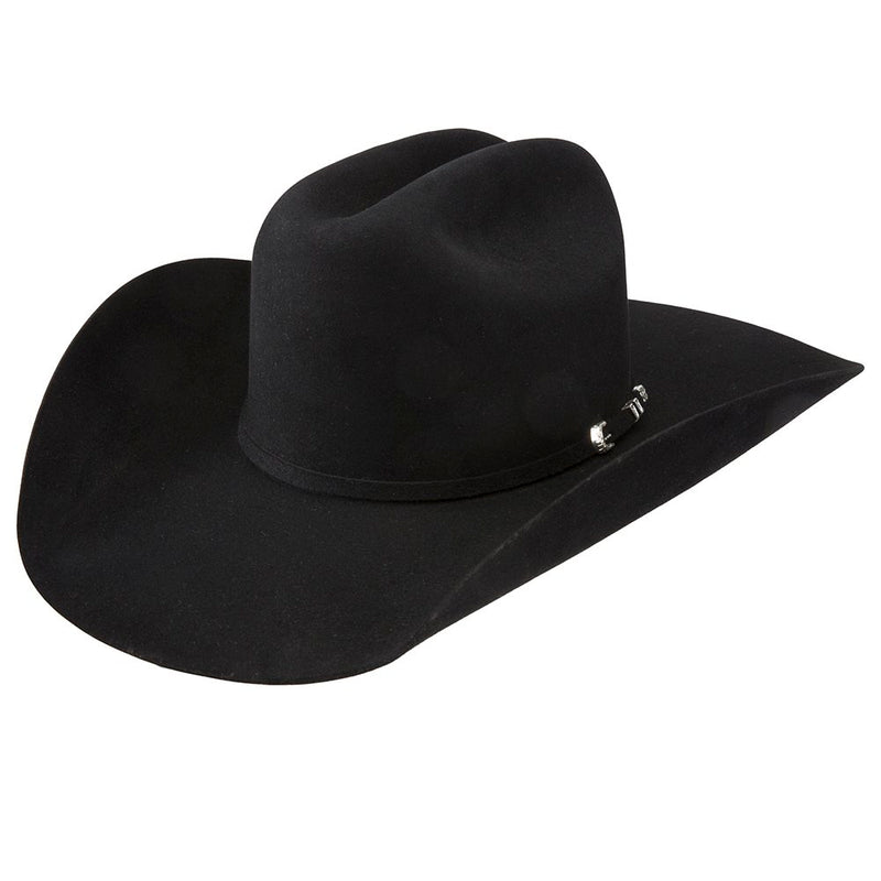 40X Arena Black 4 /4" Brim Open Crown Felt Cowboy Hat