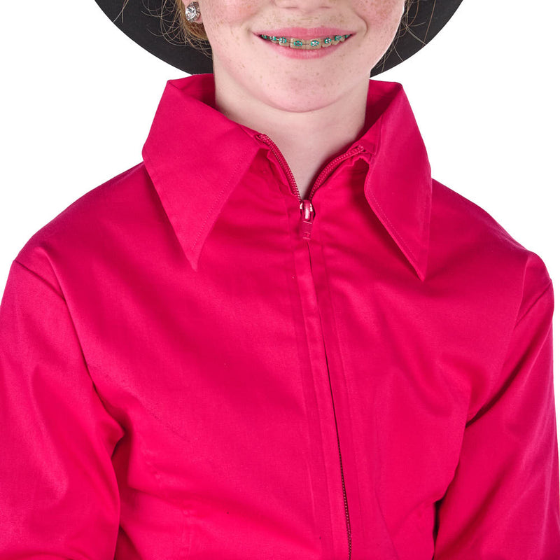 Royal  Highness Girl's Pink Zip Front Competition Top