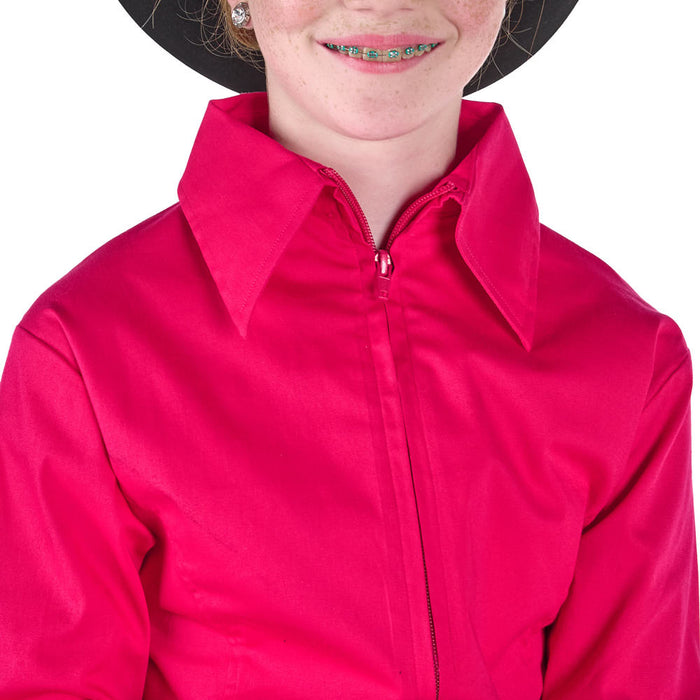 Royal  Highness Girl's Pink Zip Front Competition Top