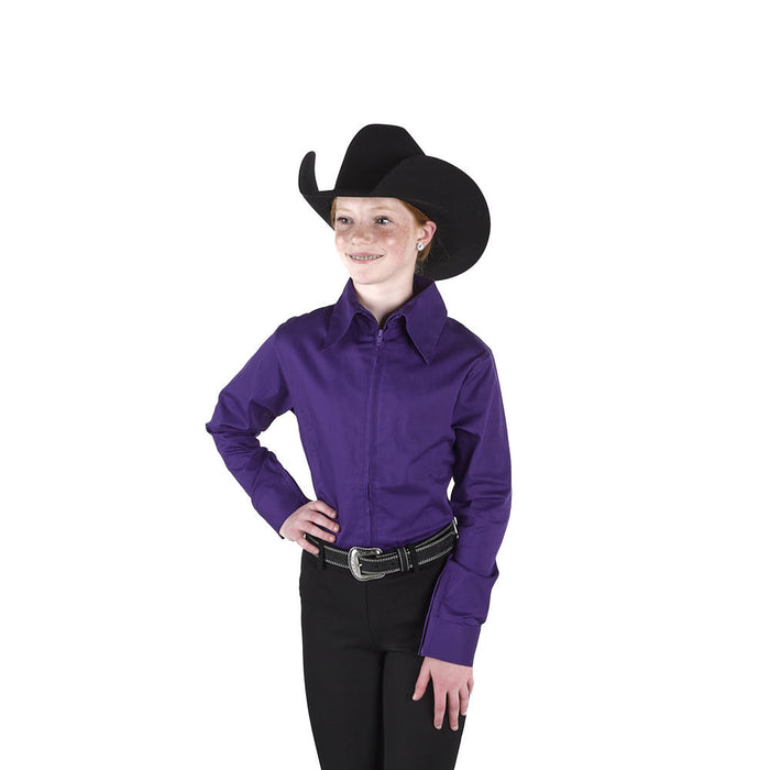 Royal  Highness Girl's Purple Zip Front Competition Top