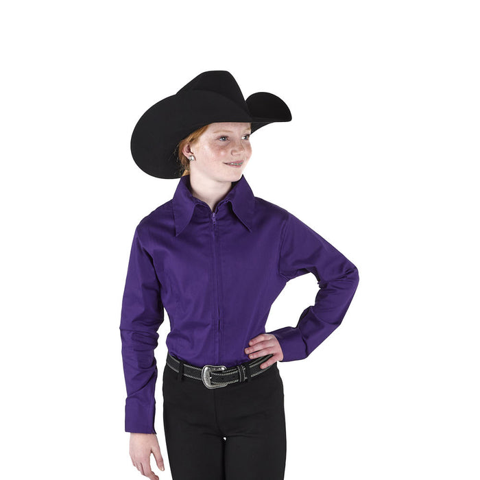 Royal  Highness Girl's Purple Zip Front Competition Top