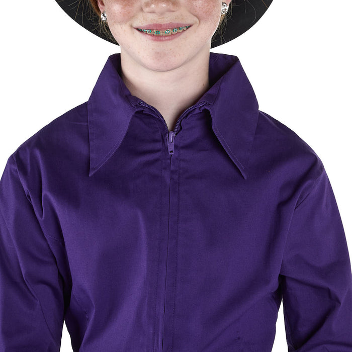 Royal  Highness Girl's Purple Zip Front Competition Top