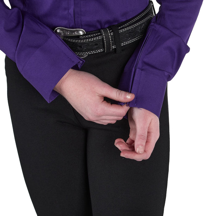 Royal  Highness Girl's Purple Zip Front Competition Top