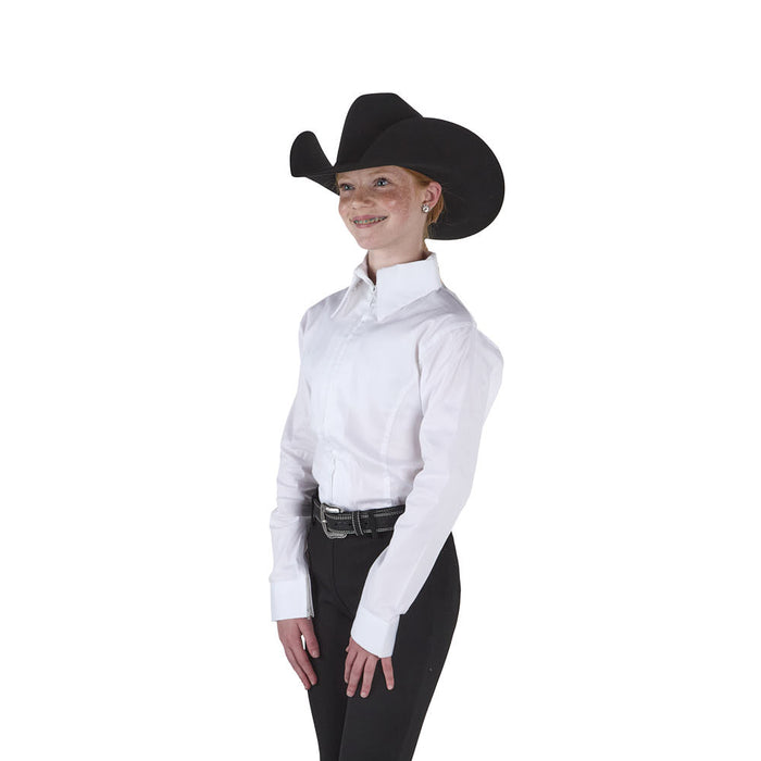 Royal  Highness Girl's White Zip Front Competition Top