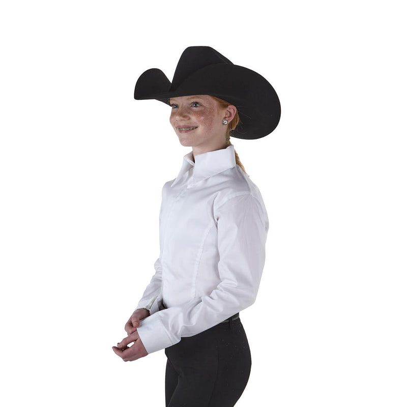 Royal  Highness Girl's White Zip Front Competition Top