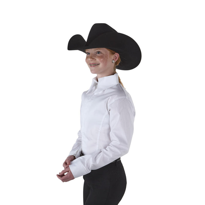 Royal  Highness Girl's White Zip Front Competition Top