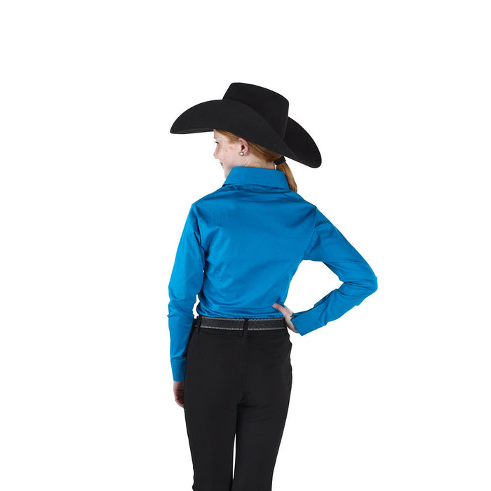 Royal  Highness Girl's Turquoise Zip Front Competition Top