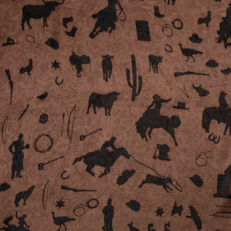 Men's Chocolate Cowboy Silhouettes Wild Rag