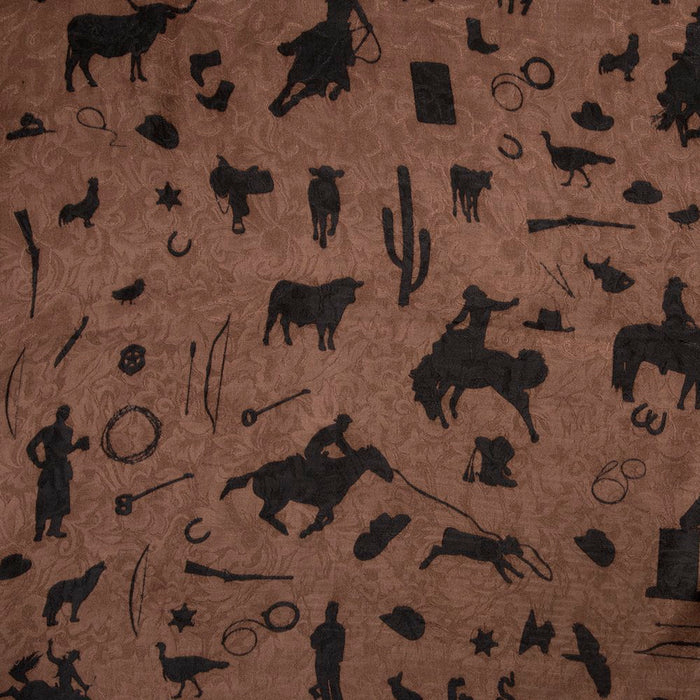 Men's Chocolate Cowboy Silhouettes Wild Rag