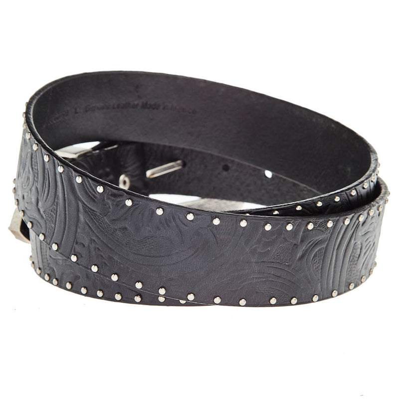 Gem Dandy Accessories Roper Women's Black Embossed Floral Belt