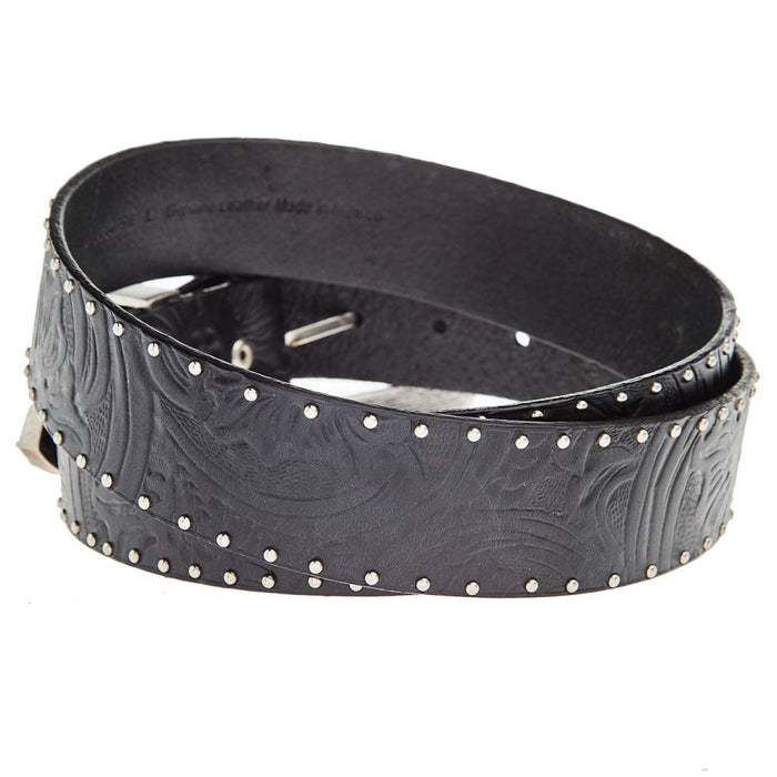 Gem Dandy Accessories Roper Women's Black Embossed Floral Belt