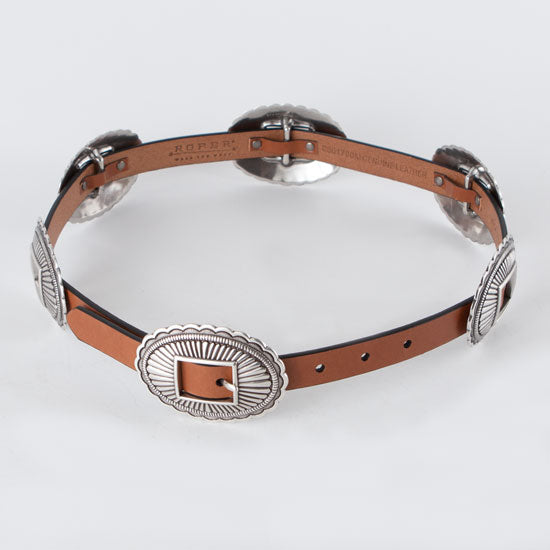 Gem Dandy Accessories Roper Women's Cognac Leather Concho Belt