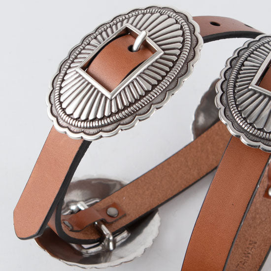 Gem Dandy Accessories Roper Women's Cognac Leather Concho Belt